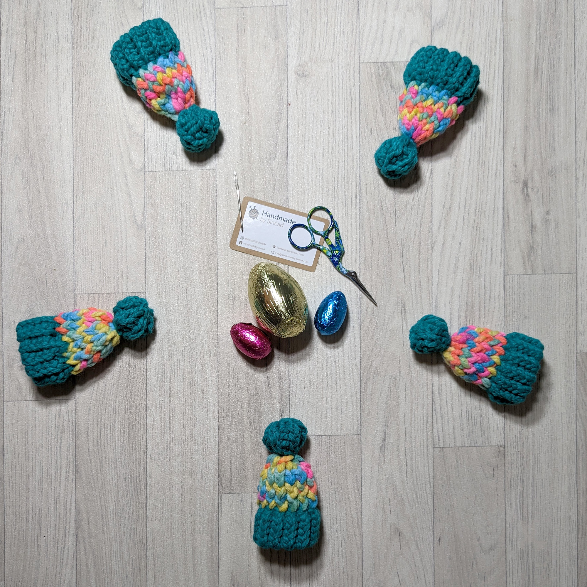 Teal Mini Beanie Hat Easter Decorations