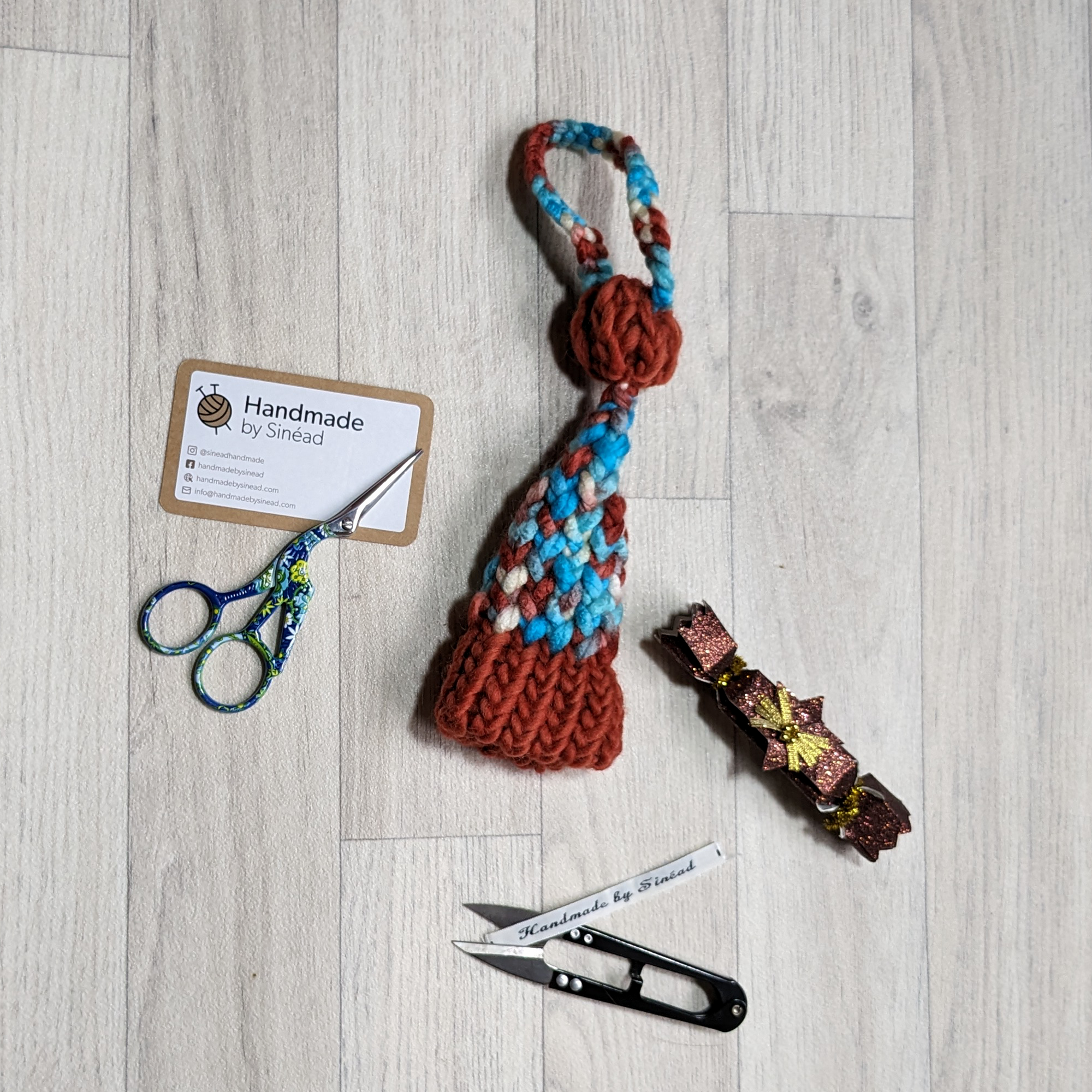 Mini Santa Hat Tree Decoration (Lagoon) - Image 2